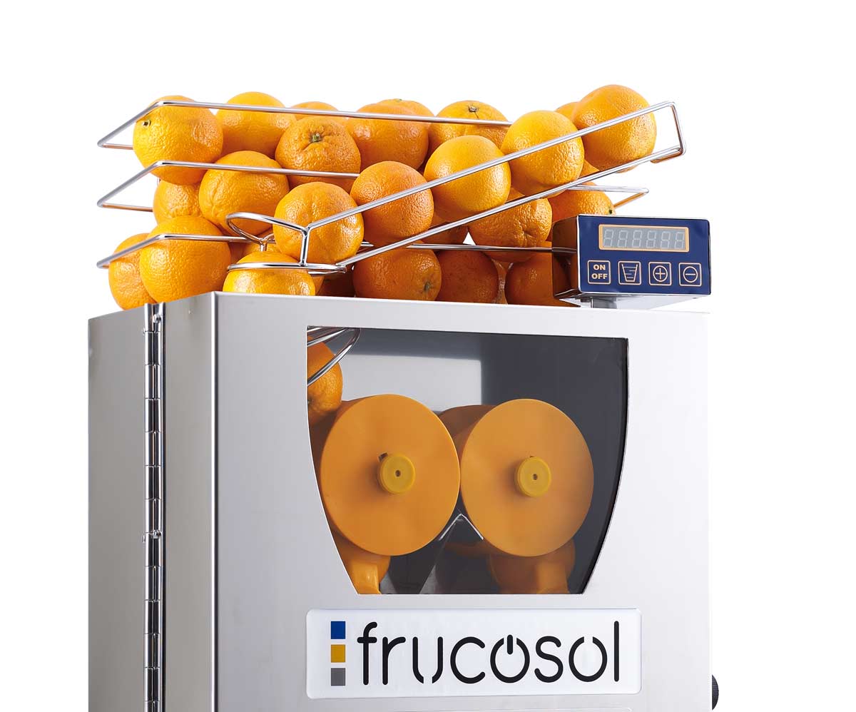 Frucosol Saftpresse Orangenpresse mit 4 kg Vorratskorb min. 20-25 Orangen 